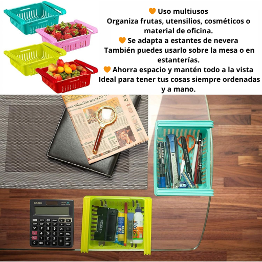Organizador de cajones de plástico para nevera ( colores variados )
