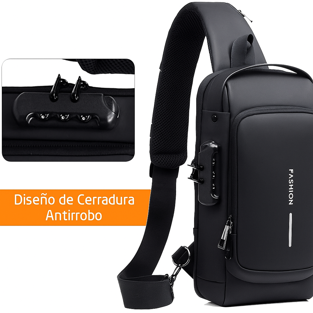 Bolso cruzado antirrobo negro